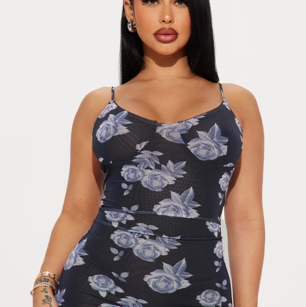 Bella mesh maxi Floral dress